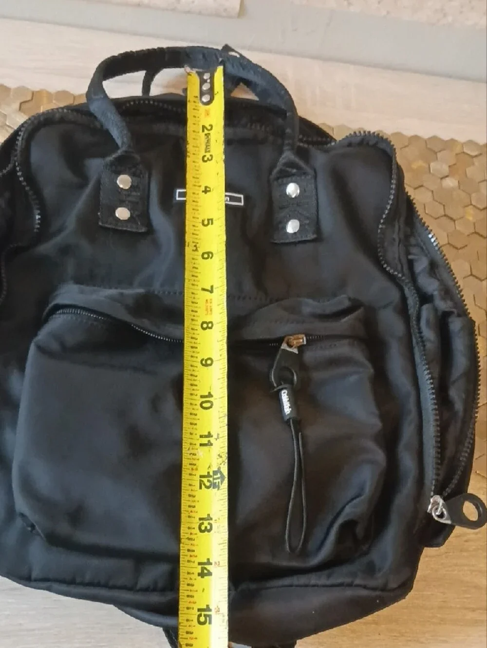 Calvin Klein Black Nylon Convertible Backpack Tote